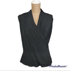 Kasper Polka Dot Wrap Top